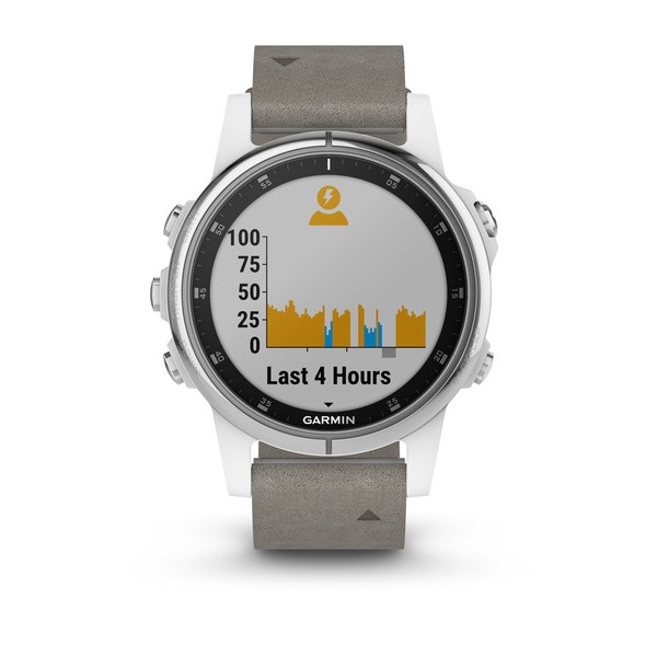 Garmin Fenix 5s Plus Sapphire, белый с серым ремешком Garmin Fenix 5s Plus Sapphire, белый с серым ремешком