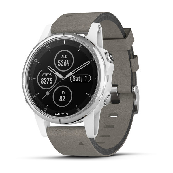 Garmin Fenix 5s Plus Sapphire, белый с серым ремешком Garmin Fenix 5s Plus Sapphire, белый с серым ремешком
