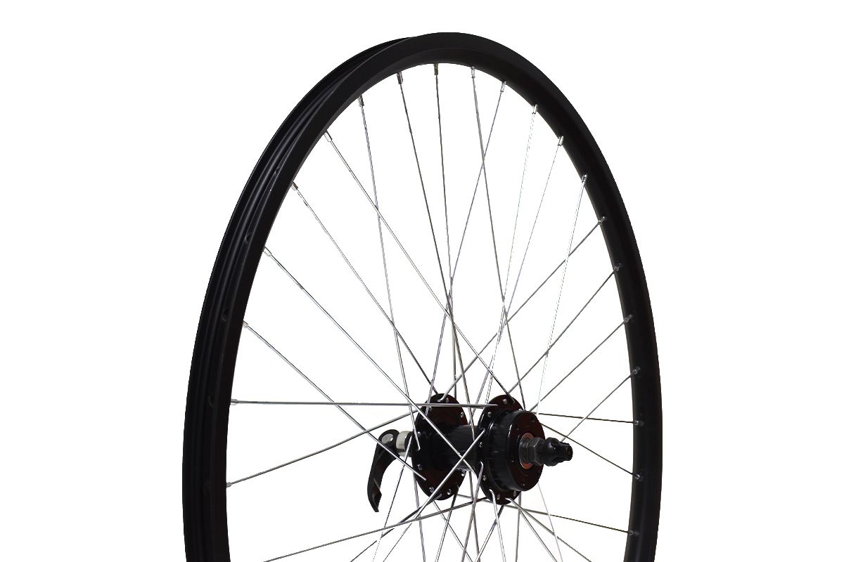 Колесо 26" MTB переднее,дв.обод Qijian DA18 36H,алюм.втулка KT-M65F Disc 36H IS6,эксц.черный