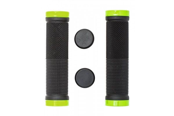 Грипсы с металлическими зажимами, длина 129мм, черные, зажим светло-зеленый, H-G 119 Black/Light Green