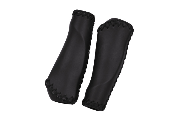 Грипсы MTB HL-GB310 135mm, эргономические, резина\кожзам, черные